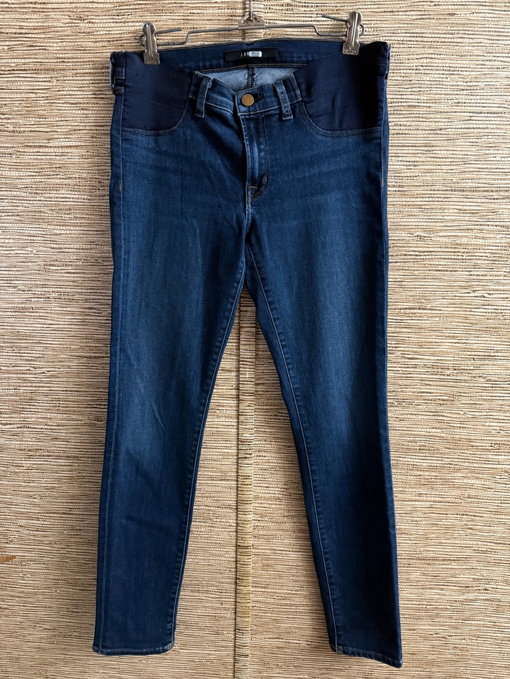 J Brand Maternity Jeans Women Size 27 Mama J Dark Blue Skinny Side Panel Stretch